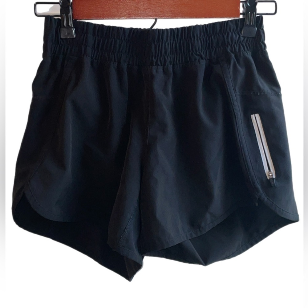 ZYIA Black Women's Athletic Shorts with Zipper Pocket